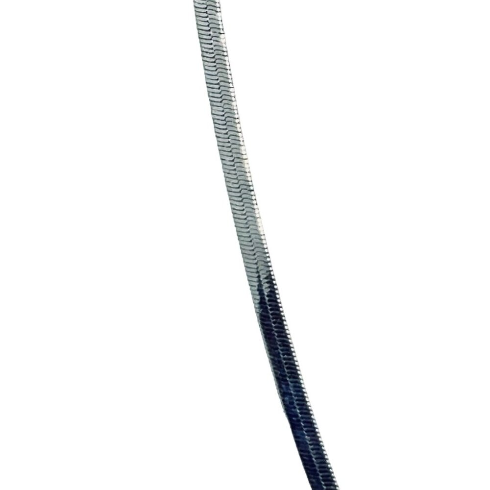Silver Tone Herringbone Necklace (5469) - Picture 3 of 9